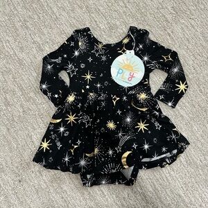 Little Sleepies Black and Gold Starry Bodysuit